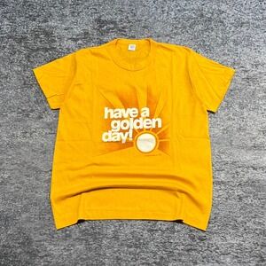 Vintage 70s General Mills Have A Golden Day Cereal T Shirt Size XL Yellow 1978